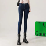 Damskie Jeansy Skinny z Wysokim Stanem – Dopasowane Spodnie Jeansowe