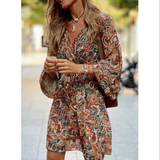 Sukienka Mini z Paisley Wzorem