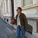 Damska kurtka zamszowa oversize elegancka casualowa modna