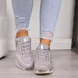 Damskie sneakersy na koturnie wygodne buty sportowe