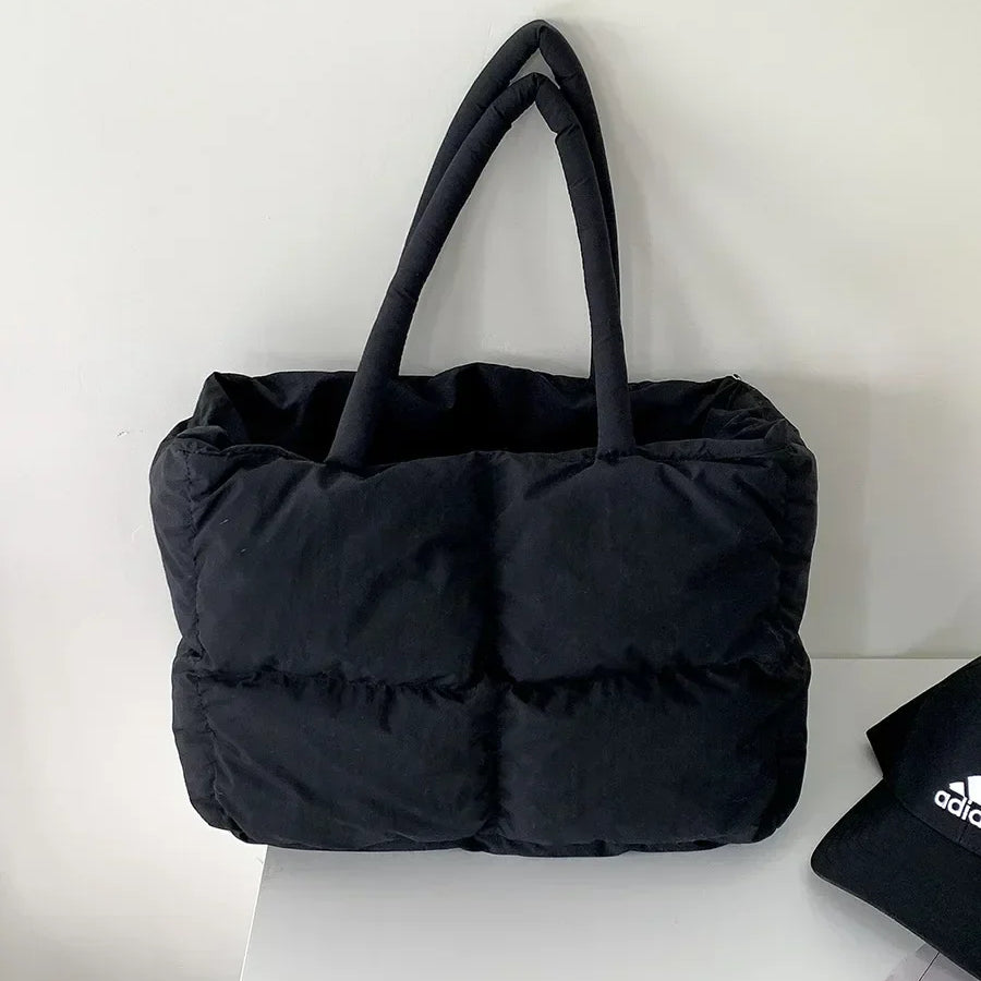 Pikowana Torebka Damska Shopper Pojemna Casual