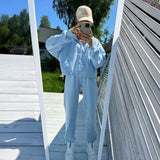 Damski Komplet Dresowy Oversize z Kapturem – Bluza i Spodnie