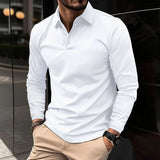 Męska Koszulka Polo Długi Rękaw Slim Fit Nowoczesna Elegancja