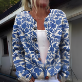 Damska Marynarka w Kwiaty – Lekki Elegancki Blezer