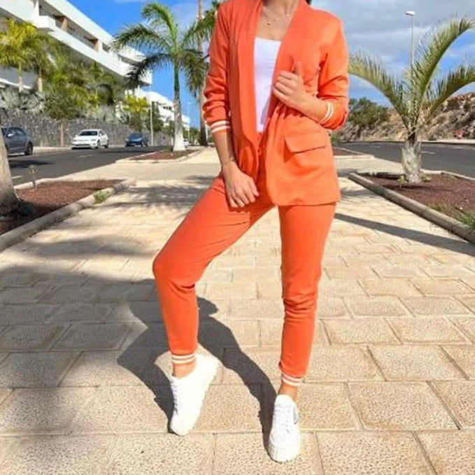 Komplet damski elegancki marynarka spodnie stylowy casual