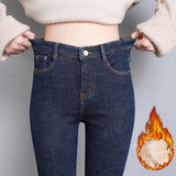 Damskie Jeansy Skinny z Wysokim Stanem – Dopasowane Spodnie Jeansowe