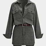 Sukienka koszulowa mini z paskiem elegancka stylowa casual