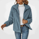 Damski sweter rozpinany z kołnierzem ciepły casual stylowy