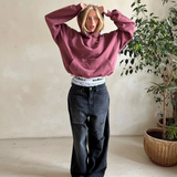 Bluza oversize z kapturem, nadrukiem i kieszenią kangurką