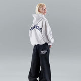 Bluza oversize z kapturem, nadrukiem i kieszenią kangurką