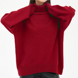 Oversize Sweter Damski z Golfem Miękki na Co Dzień