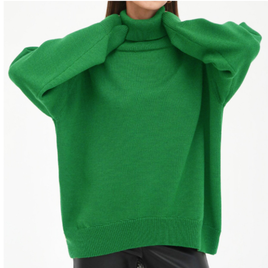 Oversize Sweter Damski z Golfem Miękki na Co Dzień