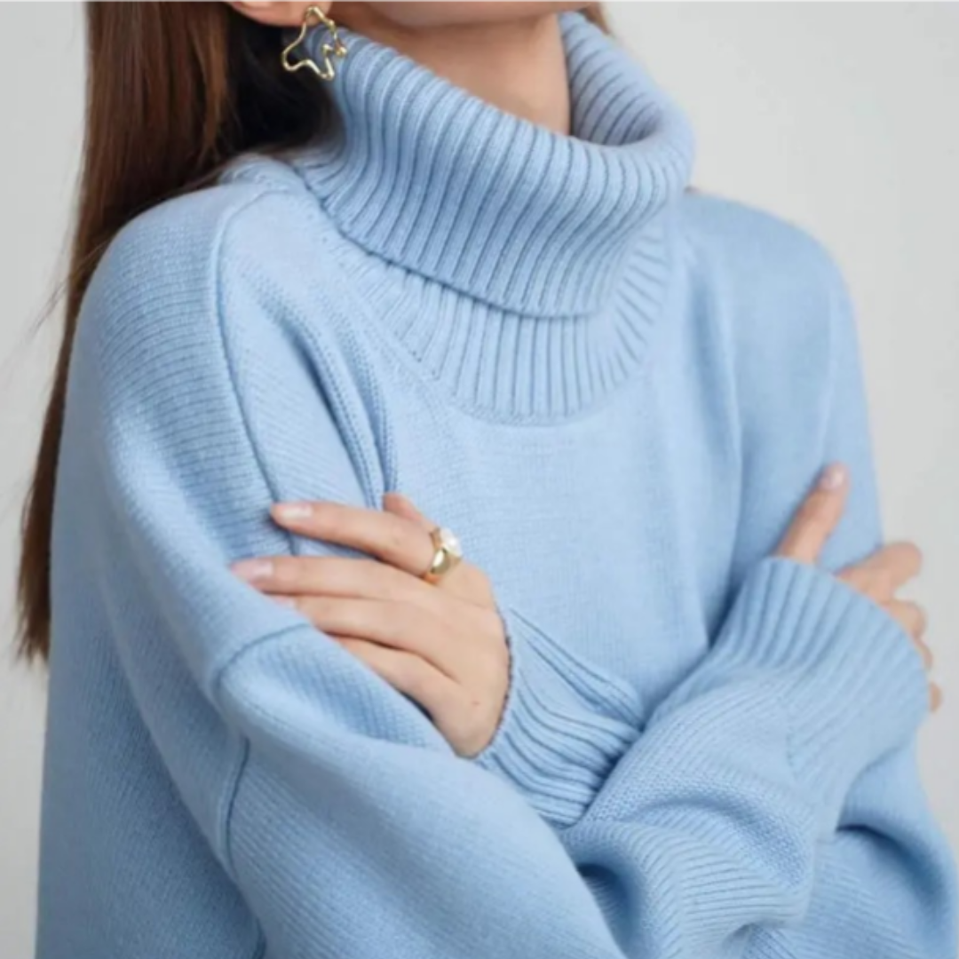 Oversize Sweter Damski z Golfem Miękki na Co Dzień