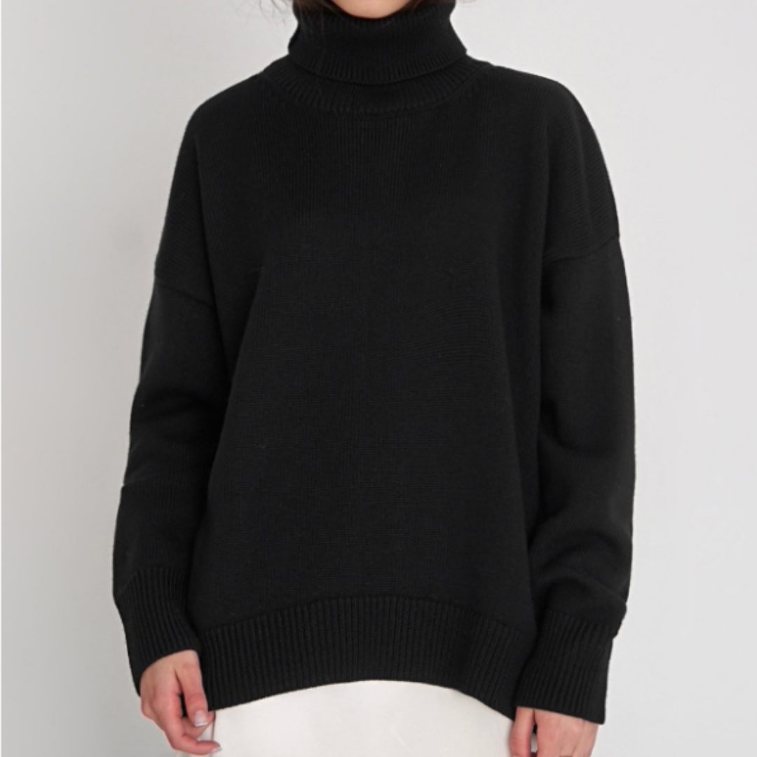 Oversize Sweter Damski z Golfem Miękki na Co Dzień