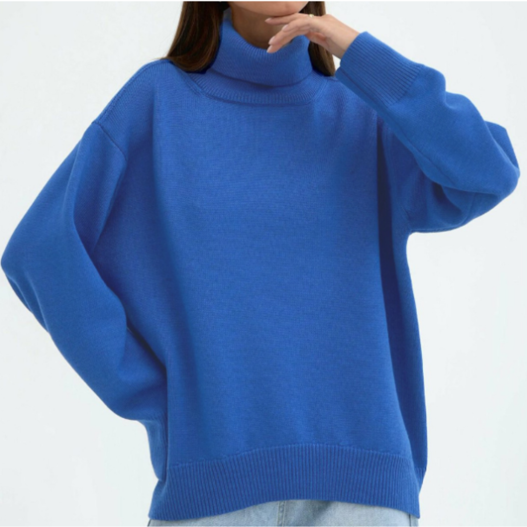 Oversize Sweter Damski z Golfem Miękki na Co Dzień
