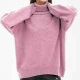 Oversize Sweter Damski z Golfem Miękki na Co Dzień