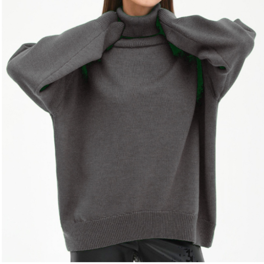 Oversize Sweter Damski z Golfem Miękki na Co Dzień