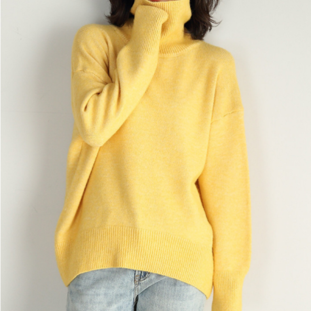 Oversize Sweter Damski z Golfem Miękki na Co Dzień