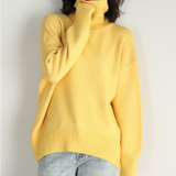 Oversize Sweter Damski z Golfem Miękki na Co Dzień