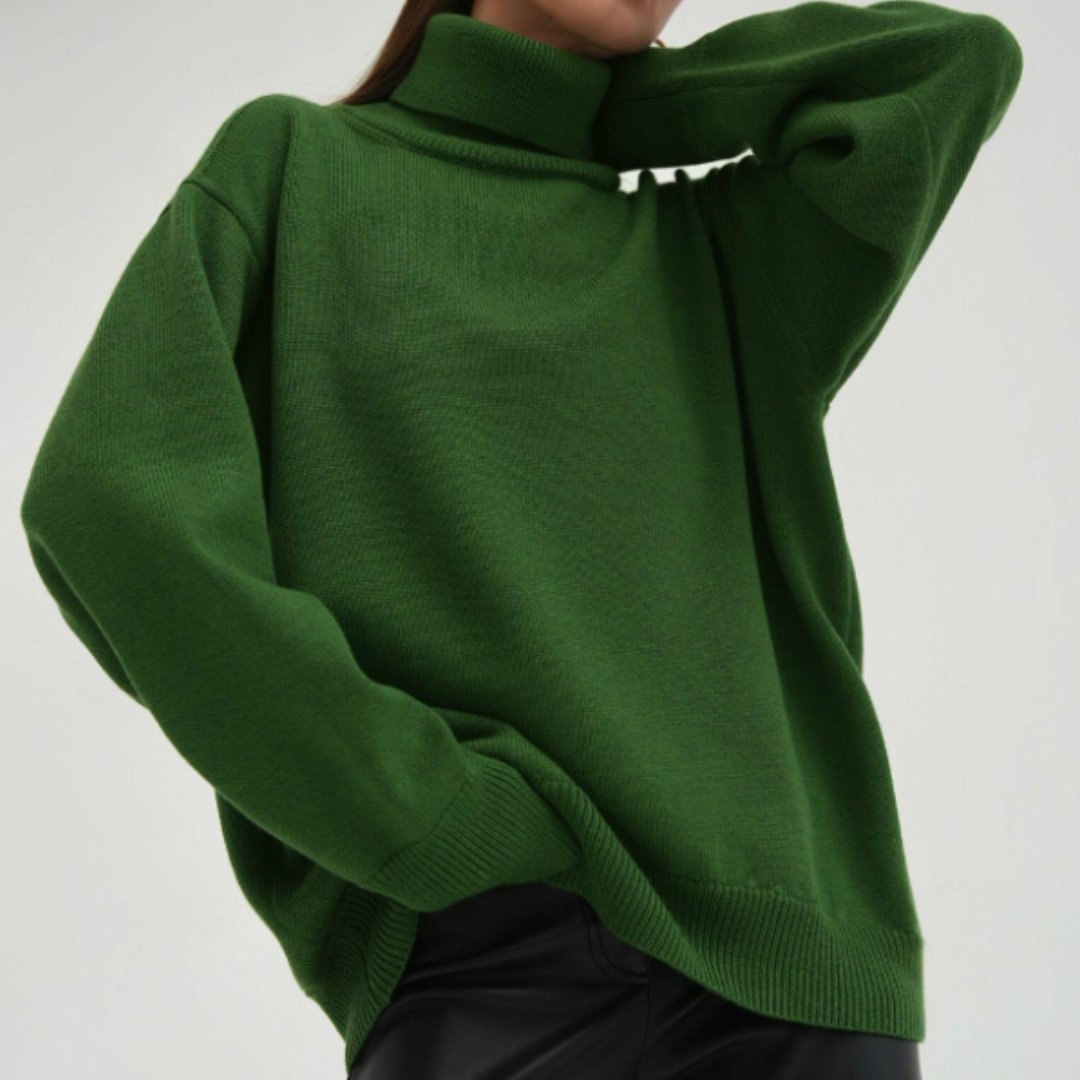 Oversize Sweter Damski z Golfem Miękki na Co Dzień