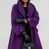 Oversize płaszcz elegancki luźny stylowy ciepły klasyczny