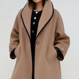 Oversize płaszcz elegancki luźny stylowy ciepły klasyczny