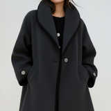 Oversize płaszcz elegancki luźny stylowy ciepły klasyczny
