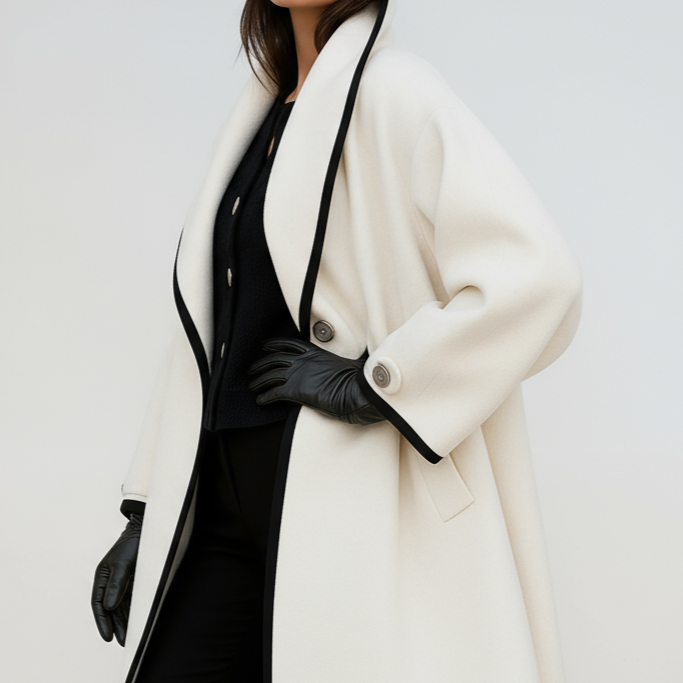 Oversize płaszcz elegancki luźny stylowy ciepły klasyczny