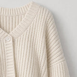 Damski Oversize Sweter Dzianinowy V Neck Miękki Casual