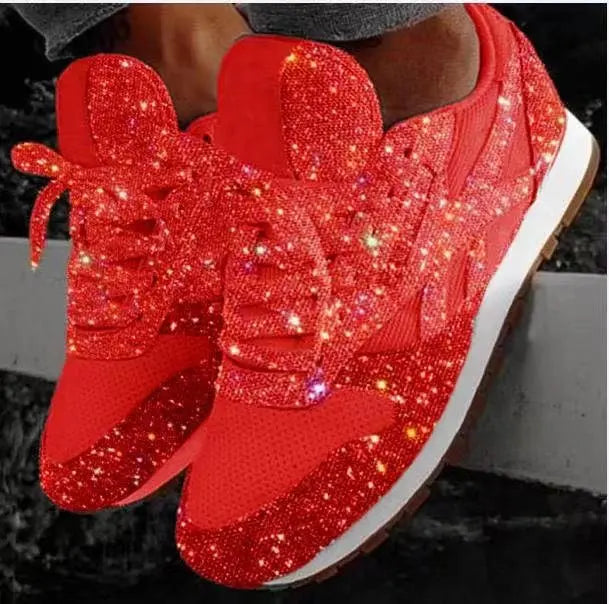 Błyszczące Sneakersy Damskie Brokatowe do Stylowych Stylizacji
