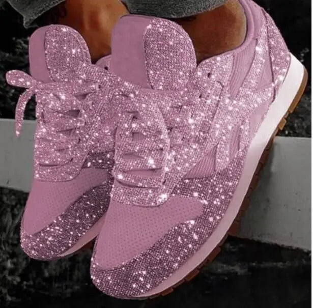 Błyszczące Sneakersy Damskie Brokatowe do Stylowych Stylizacji