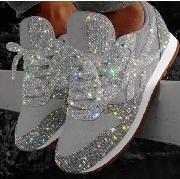 Błyszczące Sneakersy Damskie Brokatowe do Stylowych Stylizacji