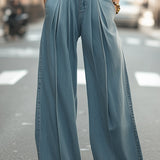 Damskie Szerokie Spodnie Jeansowe z Wysokim Stanem – Stylowe Jeansy