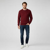 Męski dzianinowy sweter z okrągłym dekoltem, slim fit