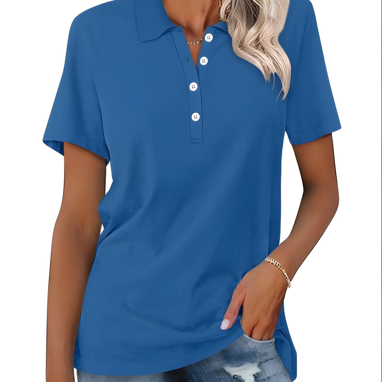 Damska koszulka polo klasyczna bawełniana elegancka casual