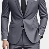Dwuczęściowy męski garnitur o nowoczesnym slim fit