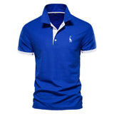 Męska Koszulka Polo Sportowa Slim Fit Kontrastowy Styl