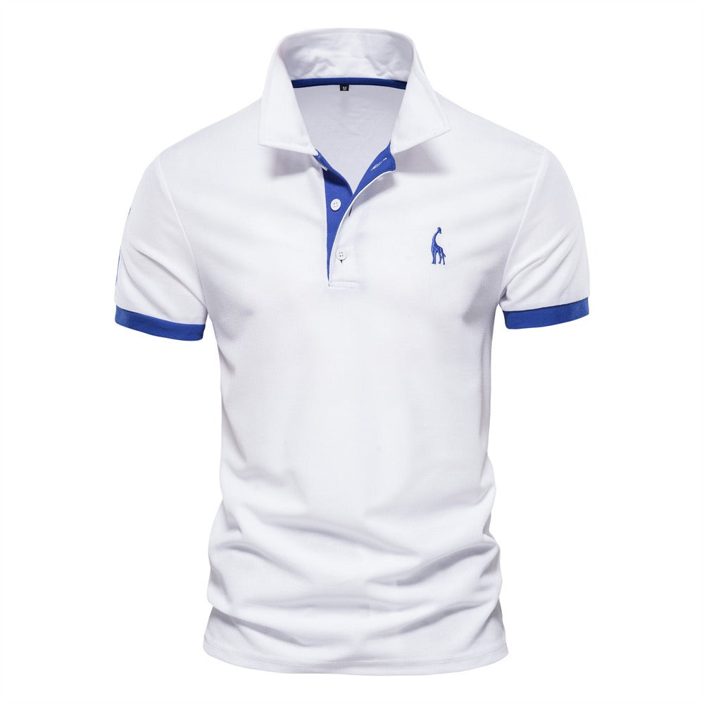 Męska Koszulka Polo Sportowa Slim Fit Kontrastowy Styl