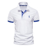 Męska Koszulka Polo Sportowa Slim Fit Kontrastowy Styl