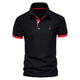 Męska Koszulka Polo Sportowa Slim Fit Kontrastowy Styl