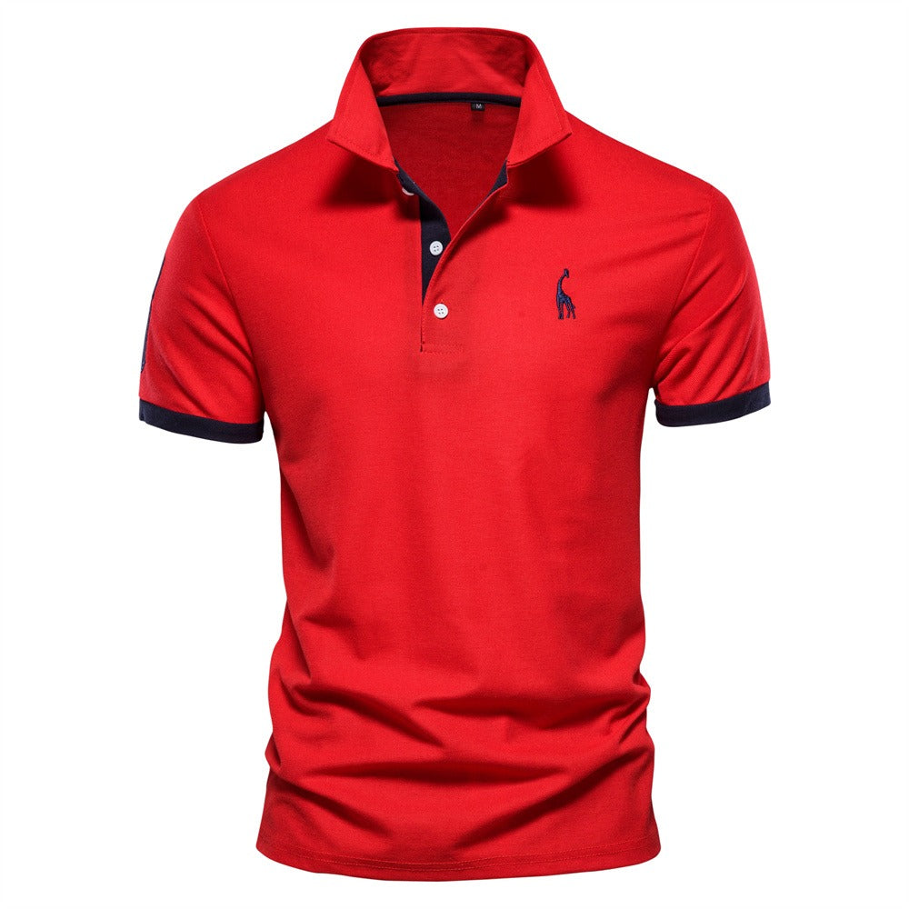 Męska Koszulka Polo Sportowa Slim Fit Kontrastowy Styl