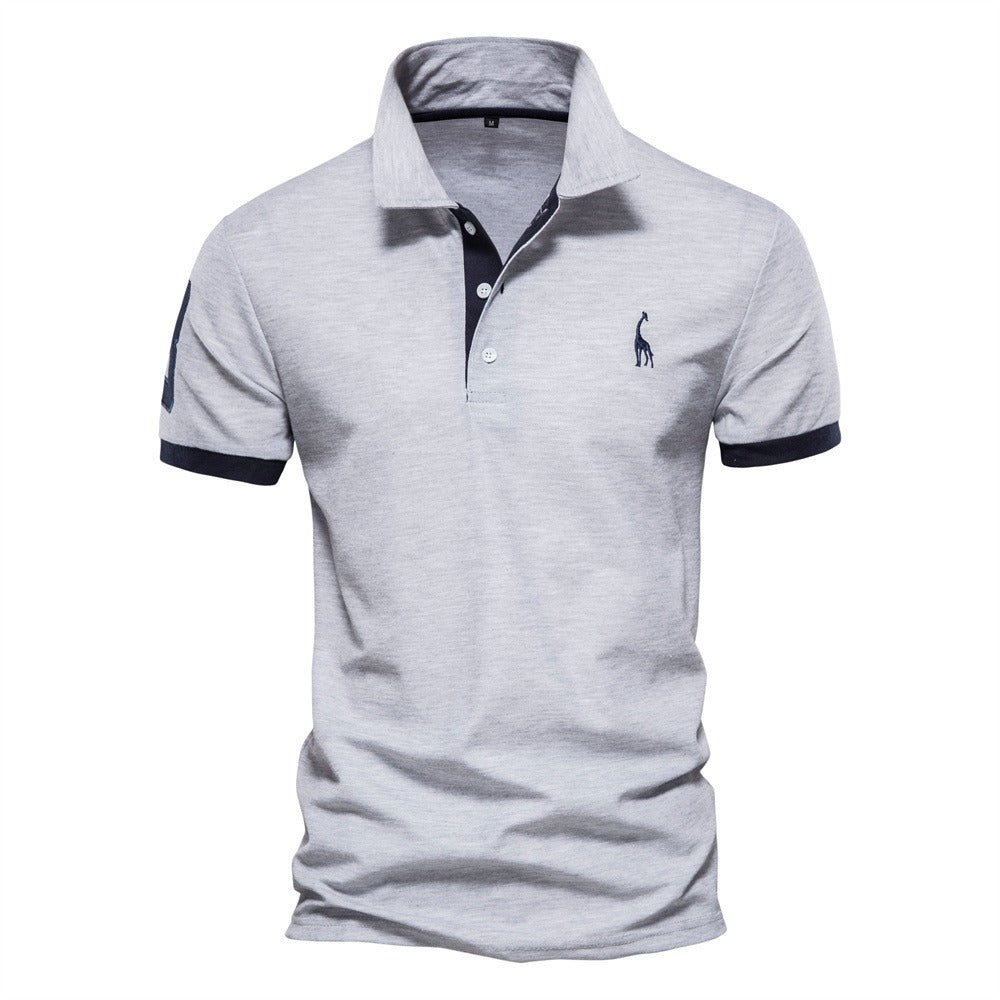 Męska Koszulka Polo Sportowa Slim Fit Kontrastowy Styl
