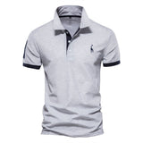 Męska Koszulka Polo Sportowa Slim Fit Kontrastowy Styl