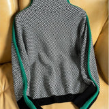 Dzianinowy Sweter Damski Bez Rękawów z Golfem Oversize