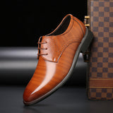 Męskie eleganckie buty derby ze skóry PU