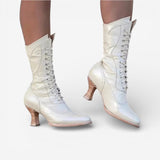 Damskie Botki na Obcasie Sznurowane – Eleganckie Buty Vintage