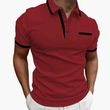 Męska Koszulka Polo Slim Fit z Kontrastowym Wykończeniem