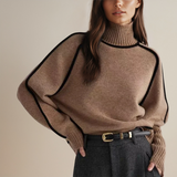 Damski Sweter Luźny Jesienny Lekki Brązowy