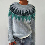 Damski sweter Fair Isle z dekoltem w łódkę