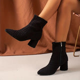 Dzianinowe Botki na Obcasie Typu Sock Boots